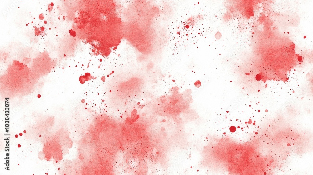 Seamless pattern of abstract watercolor red splatter stains on a white background ideal for fabric designs and artistic projects Seamless pattern of abstract watercolor red splatter stains on a white background ideal for fabric designs and artistic projects