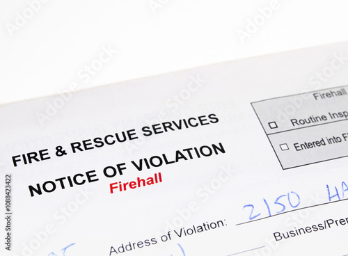 Canvastavla Notice of violation from fire department