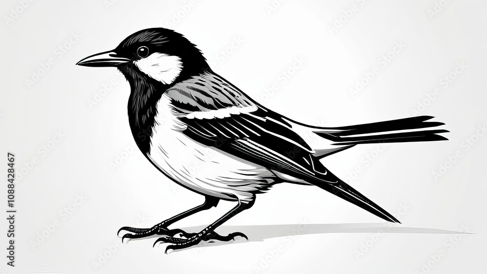 Fototapeta premium black and white bird