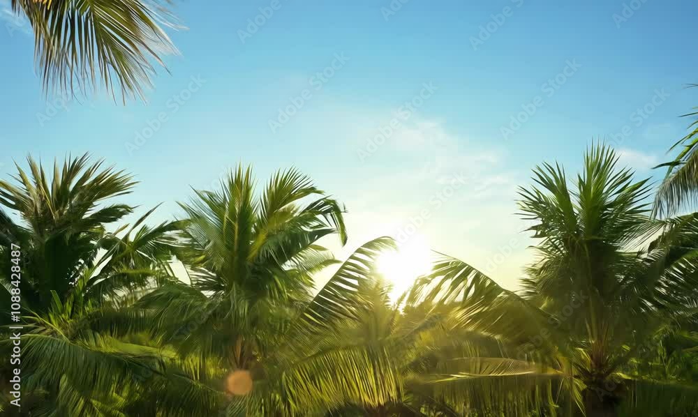 tropical palms soaring skyward in a vibrant landscape tropical palms soaring skyward in a vibrant landscape
