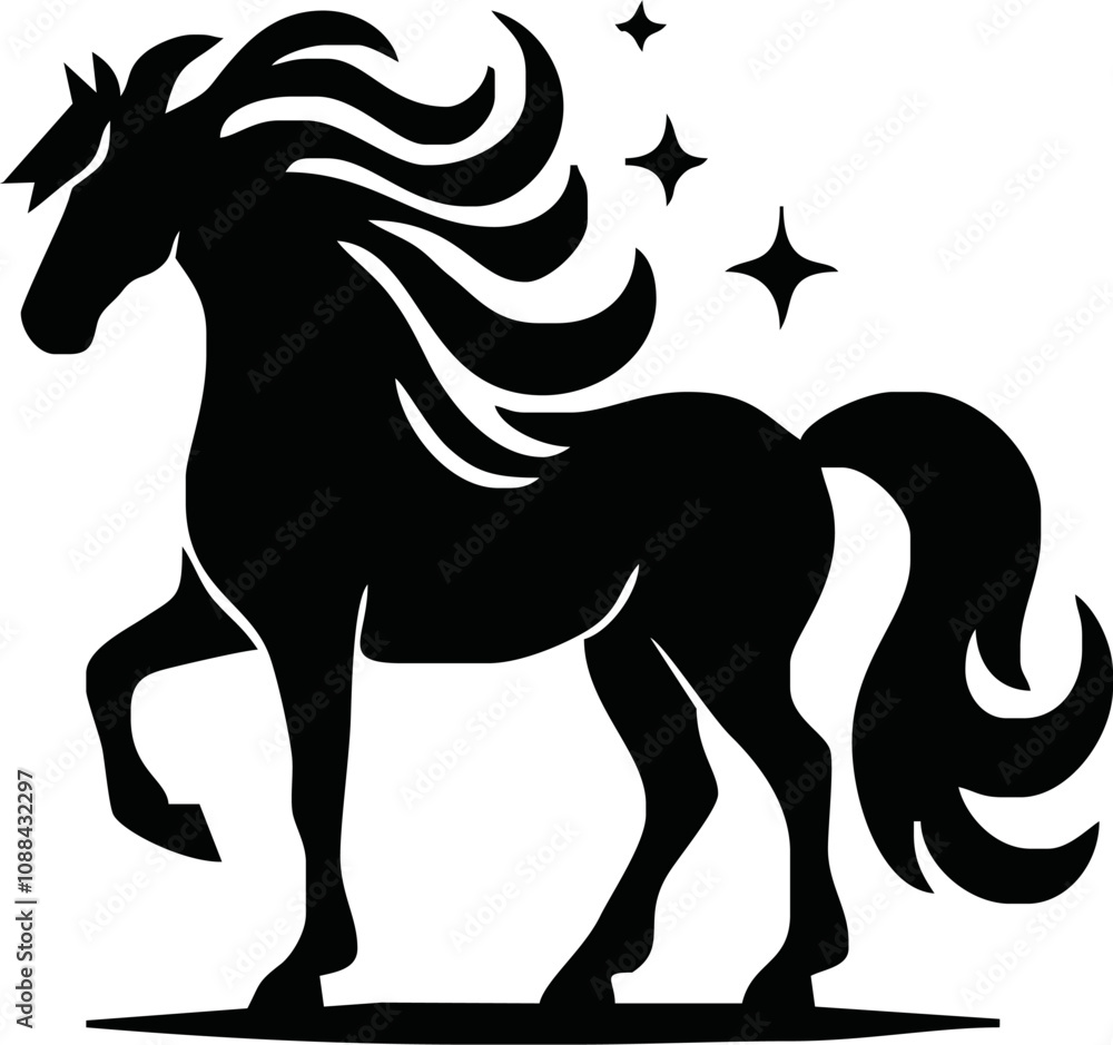 Horse silhouette vector style with white background Horse silhouette vector style with white background