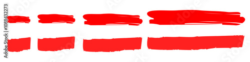 highlighter white background. set of paper banners. red highlighters