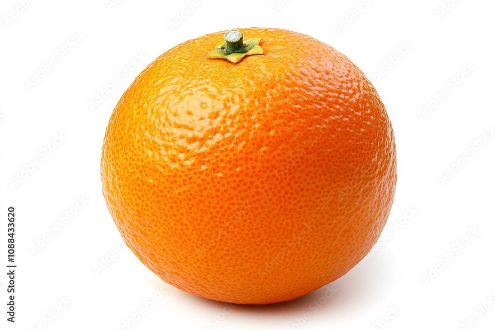 Bright Orange Fruit on Solid White Background with Studio Lighting Bright Orange Fruit on Solid White Background with Studio Lighting