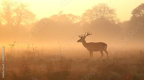 Majestic Sika Deer in Golden Forest