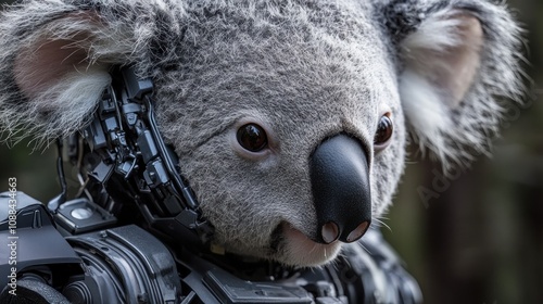 Cybernetic Koala: A Fusion of Nature and Technology photo