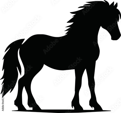 Horse silhouette vector style with white background