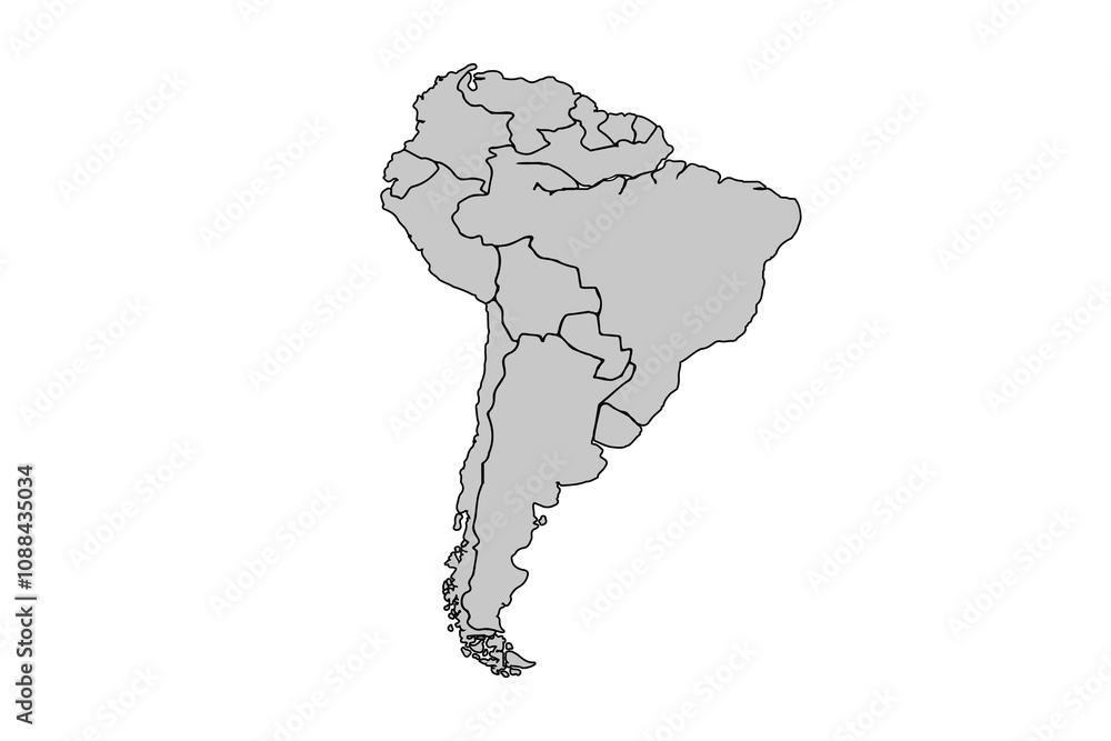 Latin America Map Grayscale,isolated on white background for website layouts,background,education, precise,customizable,Travel worldwide,map silhouette backdrop,earth geography, political,reports. Latin America Map Grayscale,isolated on white background for website layouts,background,education, precise,customizable,Travel worldwide,map silhouette backdrop,earth geography, political,reports.