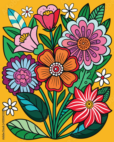 Wallpaper Mural Colorful Doodle cute vector Torontodigital.ca