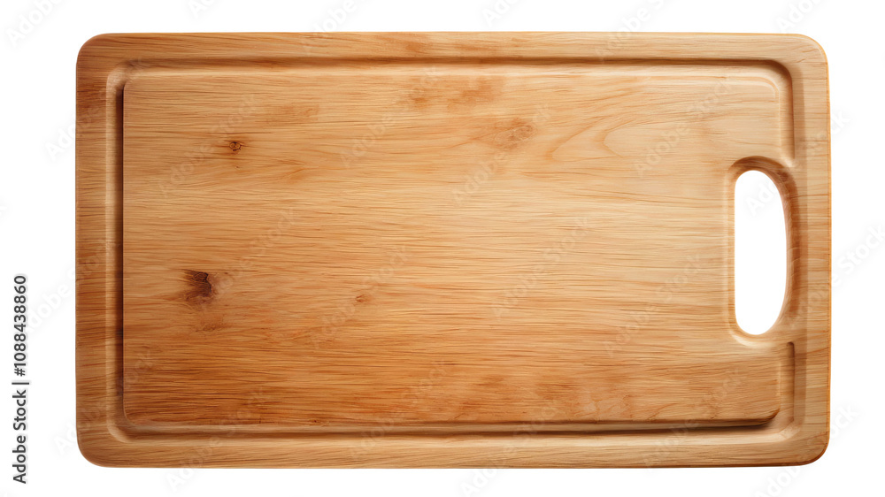 Wooden cutting board, rectangular, isolated, transparent background Wooden cutting board, rectangular, isolated, transparent background