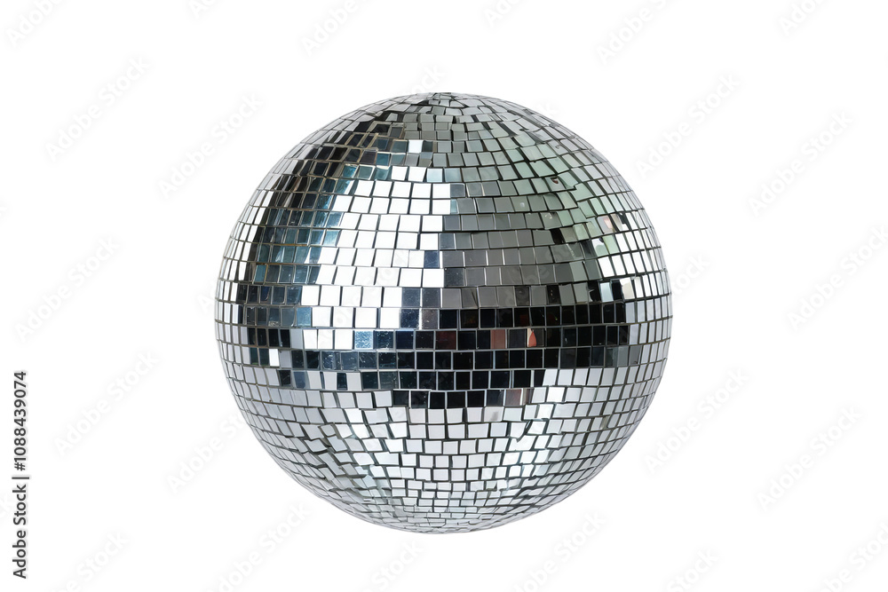Silver disco ball isolated, transparent background Silver disco ball isolated, transparent background