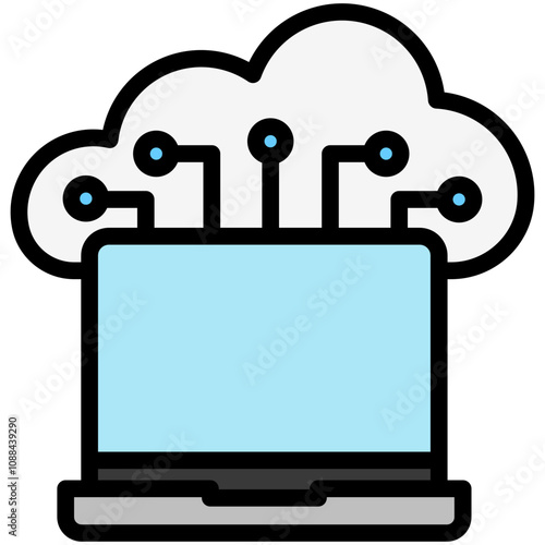 Edge Computing lineal color icon. use for modern concept, print, UI, UX kit, web and app development. Vector EPS 10, related to artificial intelligence, technology theme.