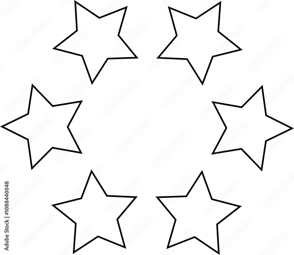 Stars in circle icon. Round star frame template Stars in circle icon. Round star frame template