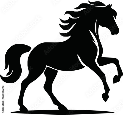 Horse silhouette vector style with white background