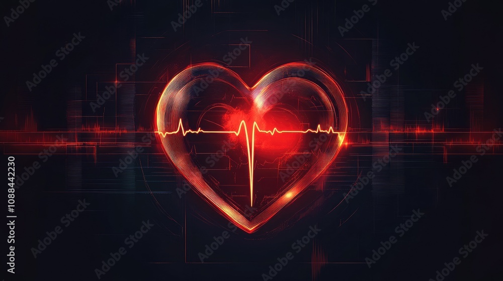Abstract Heartbeat Visualization Representing Love, Passion, and Emotional Connections with Vibrant Colors and Modern Digital Elements for Creative Use Abstract Heartbeat Visualization Representing Love, Passion, and Emotional Connections with Vibrant Colors and Modern Digital Elements for Creative Use