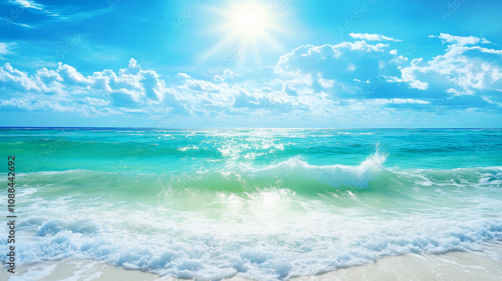 Fototapeta premium Sunlit Shores: A Journey Through Seasons