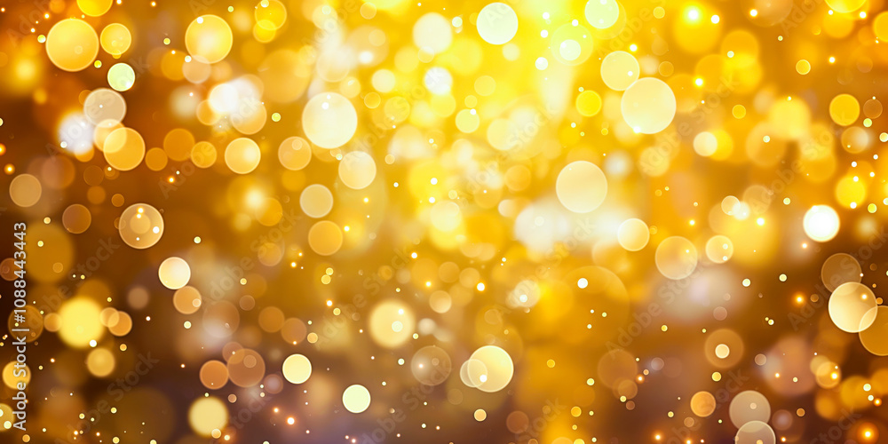 An abstract background featuring a chaotic arrangement of golden bokeh lights creating a vibrant and dynamic atmosphere An abstract background featuring a chaotic arrangement of golden bokeh lights creating a vibrant and dynamic atmosphere