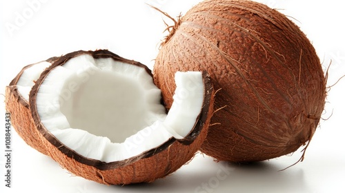 Coconut harvesting nature's bounty culinary delights tropical environment close-up view healthy lifestyle benefits photo