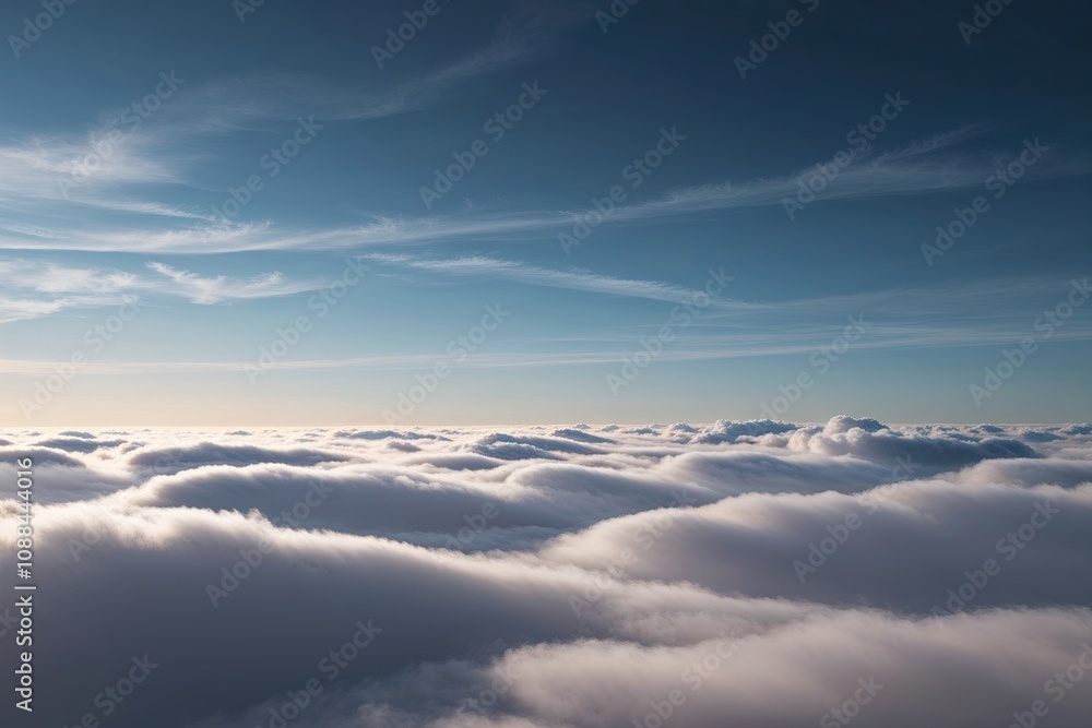 Obraz premium Calm Stratus Cloud Visuals Tranquil Atmosphere and 3D Render Effects