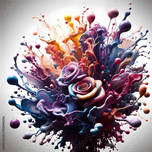 The Beauty of Color Splashes A Liquid Symphony  1 photo