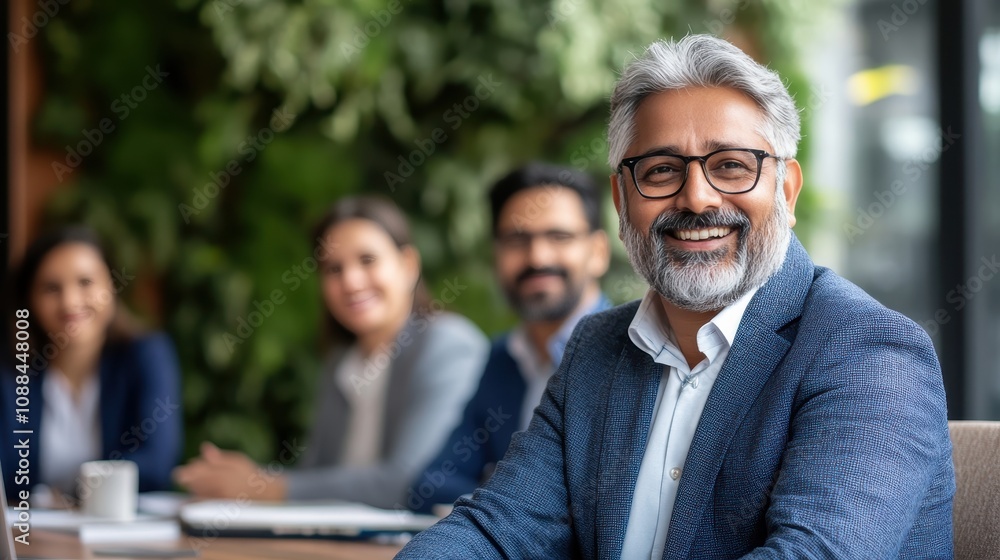 Welcoming Indian Customer Service Team Engaging in Teamwork and Collaboration in a Modern Office Setting with Natural Greenery in the Background Welcoming Indian Customer Service Team Engaging in Teamwork and Collaboration in a Modern Office Setting with Natural Greenery in the Background