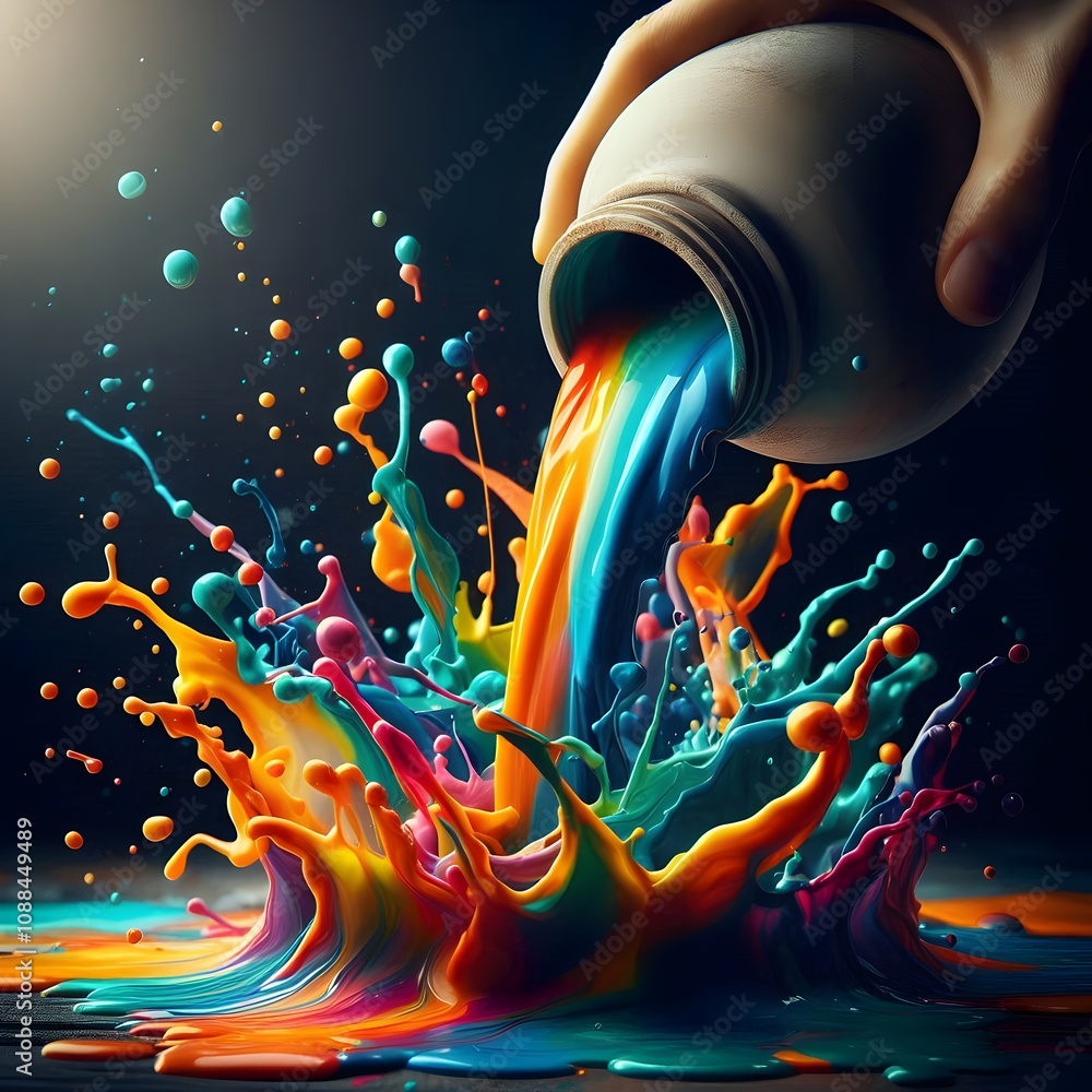 Fototapeta premium Pour, Splash, Capture The Beauty of Color 2