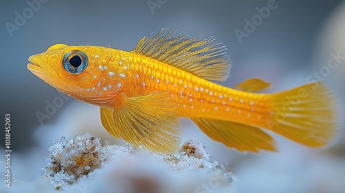 Yellow Dottyback Fish in Aquarium photo