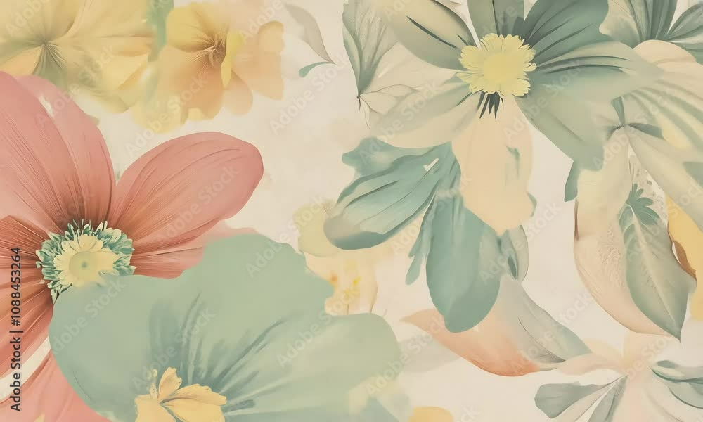 Pastel Dream: A soft, dreamy floral pattern in pastel hues of pink, yellow, and green. Perfect for backgrounds, textiles, and more. Pastel Dream: A soft, dreamy floral pattern in pastel hues of pink, yellow, and green. Perfect for backgrounds, textiles, and more.