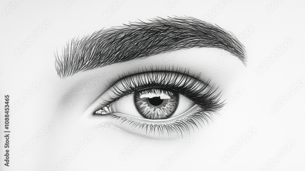 Intricate Close-Up Drawing of a Human Eye with Detailed Eyelashes and Natural Textures, Capturing the Beauty and Depth of the Iris and Surrounding Features Intricate Close-Up Drawing of a Human Eye with Detailed Eyelashes and Natural Textures, Capturing the Beauty and Depth of the Iris and Surrounding Features