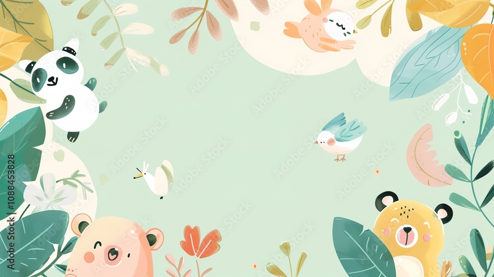 Cute Children's Cartoon Background - A Whimsical World of Fun and Imagination for Kids. The Colorful and Playful Elements, with Charming Characters and Cheerful Scenes Cute Children's Cartoon Background - A Whimsical World of Fun and Imagination for Kids. The Colorful and Playful Elements, with Charming Characters and Cheerful Scenes