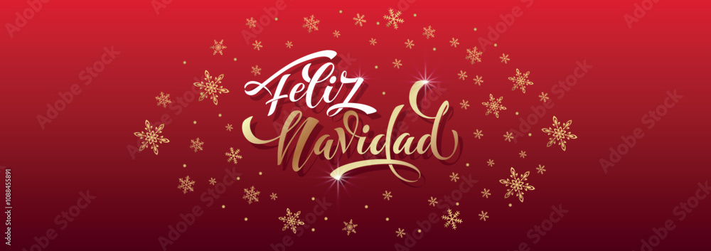 Feliz Navidad spanish Merry Christmas Modern calligraphy lettering on sticker for season greetings. Vector background Feliz Navidad spanish Merry Christmas Modern calligraphy lettering on sticker for season greetings. Vector background