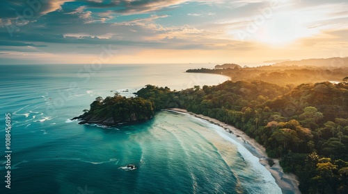 Soar over Manuel Antonio National Park and discover its stunning Manuel Antonio Beach. This famous park protects Costa Rica's incredible wildlife.