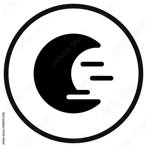 Editable cloudy windy moon vector icon. Part of a big icon set family. Perfect for web and app interfaces, presentations, infographics, etc