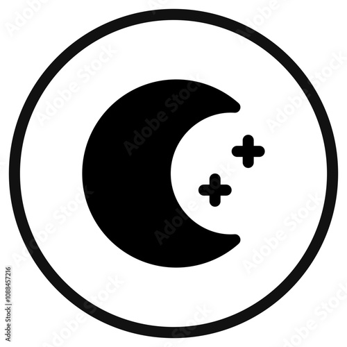 Editable crescent moon and stars vector icon. Part of a big icon set family. Perfect for web and app interfaces, presentations, infographics, etc