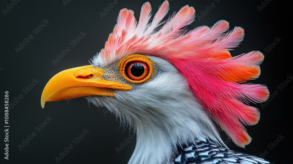 A Striking Close-up of a Secretary Bird's Head A Striking Close-up of a Secretary Bird's Head