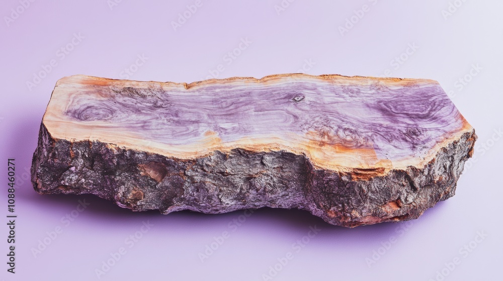 Naklejka premium Wooden Slab Purple Background.