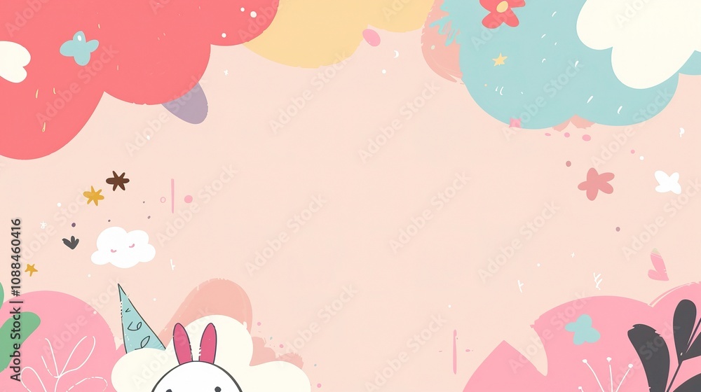Cute Children's Cartoon Background - A Whimsical World of Fun and Imagination for Kids. The Colorful and Playful Elements, with Charming Characters and Cheerful Scenes Cute Children's Cartoon Background - A Whimsical World of Fun and Imagination for Kids. The Colorful and Playful Elements, with Charming Characters and Cheerful Scenes
