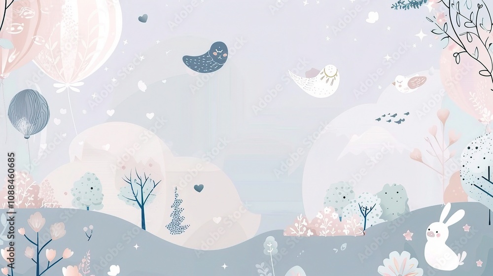 Cute Children's Cartoon Background - A Whimsical World of Fun and Imagination for Kids. The Colorful and Playful Elements, with Charming Characters and Cheerful Scenes Cute Children's Cartoon Background - A Whimsical World of Fun and Imagination for Kids. The Colorful and Playful Elements, with Charming Characters and Cheerful Scenes