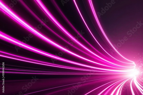 Vibrant Bright Magenta Motion Arc with Dazzling Glow and Dynamic Energy Effects