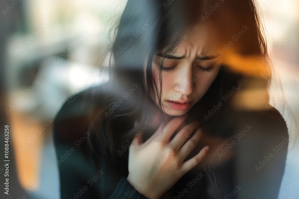 Woman Feeling Sadness Deeply Contemplating Life Issues Woman Feeling Sadness Deeply Contemplating Life Issues
