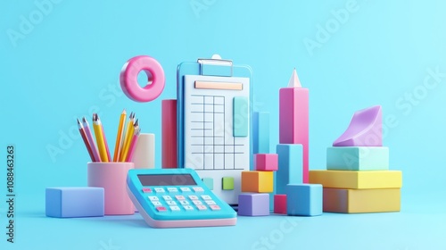Artistic 3D representation of a secure digital bookkeeping interface.