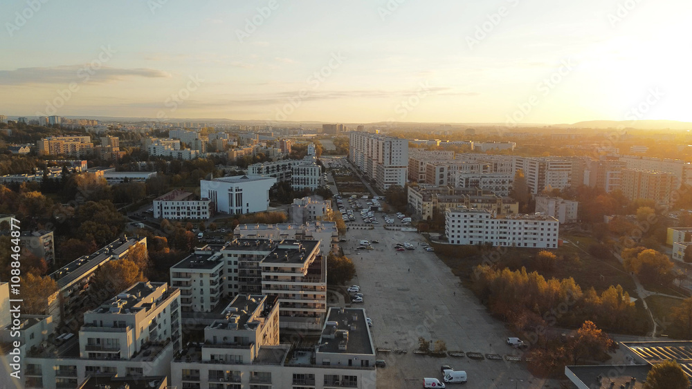 Fototapeta premium New residential buildings in a modern city neighborhood