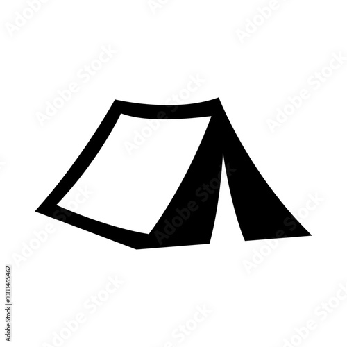 Camp tent icon on white background.