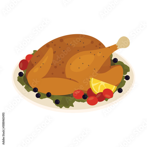 Chicken Turkey Food Vector Illustration - 07