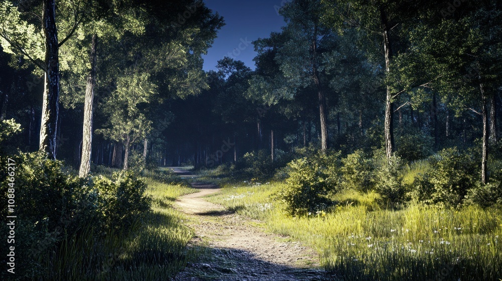 Naklejka premium A Path Through the Woods