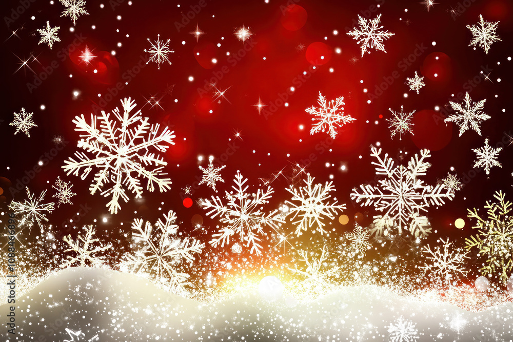 Christmas background with snowflakes and stars, creating a festive atmosphere. Christmas background with snowflakes and stars, creating a festive atmosphere.