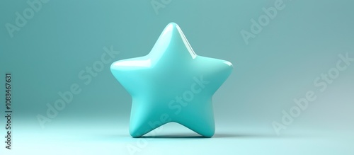 Aqua polymer soft star block visualized in 3D.