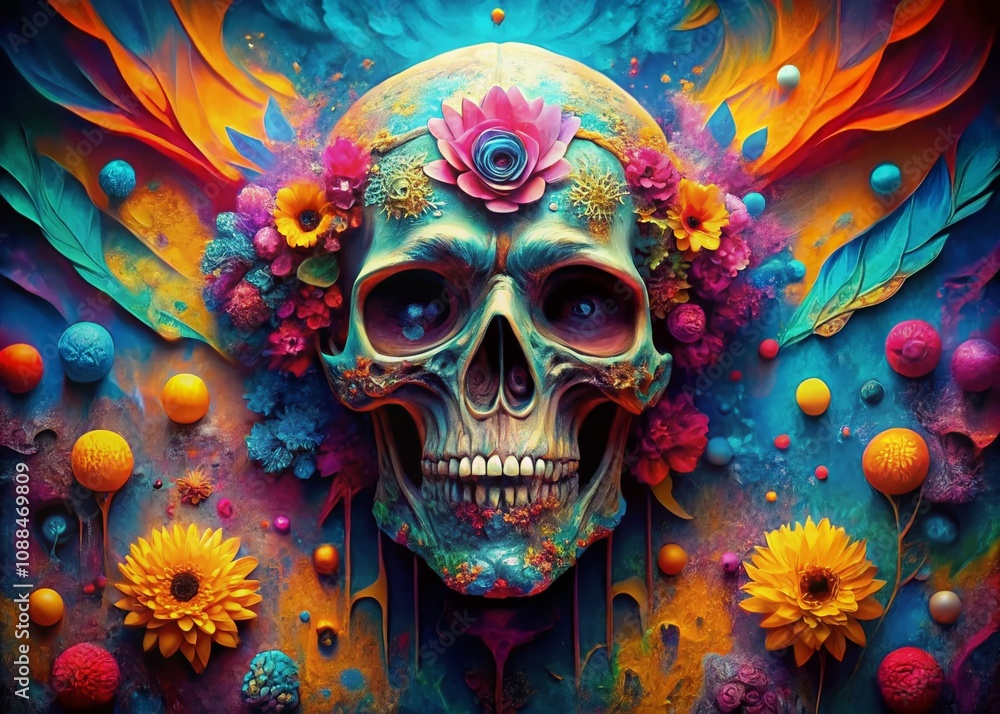Abstract Skull Design with Vibrant Colors Captured by Drone Photography – A Unique Perspective of Artistic Expression and Modern Art Techniques Abstract Skull Design with Vibrant Colors Captured by Drone Photography – A Unique Perspective of Artistic Expression and Modern Art Techniques