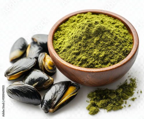 Green Lipped Mussel Powder on a transparent background photo