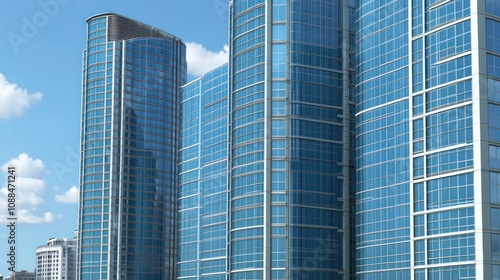 Wallpaper Mural Modern glass skyscrapers reflecting the sky in an urban setting. Torontodigital.ca