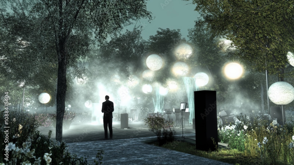 Atmospheric Outdoor Concert with Dramatic Lighting Effects Atmospheric Outdoor Concert with Dramatic Lighting Effects